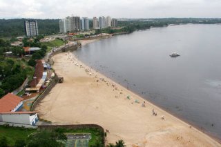 Beach on Amazon River in Manaus Brazil