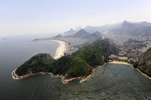 Copabana beach and Praia Vermelha in Rio de Janeiro