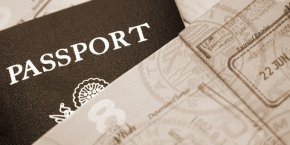Passport with immigration entry stamps