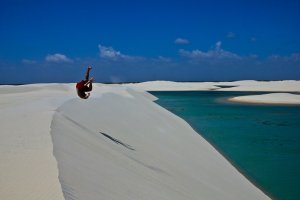 Playing around on the dunes.