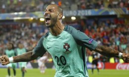 Ricardo Quaresma celebrates after scoring during the Euro 2016 round of 16 against Croatia. AP