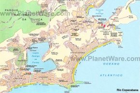 Rio Copacabana map - Tourist attractions